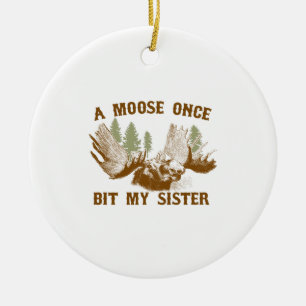 Moose Bite Ceramic Ornament