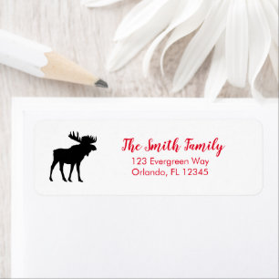 Moose Black Wilderness Winter Address Label