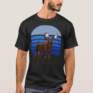 Moose Blue Retro T-Shirt