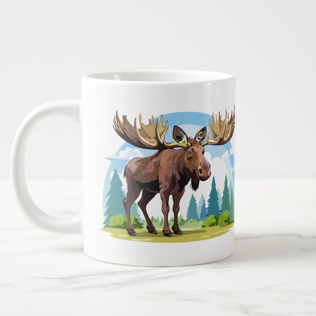 Moose buck large coffee mug (Left)