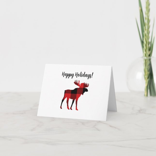 Moose Buffalo Check Thank You  Card (Front)