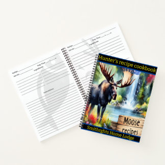 Moose by a tranquil autumn waterfall notebook