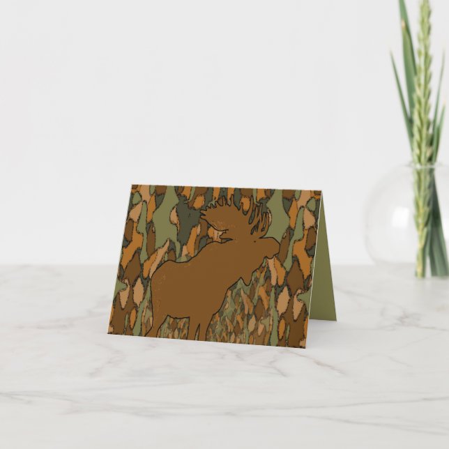 Moose Camouflage Thank You or Note Cards (Front)