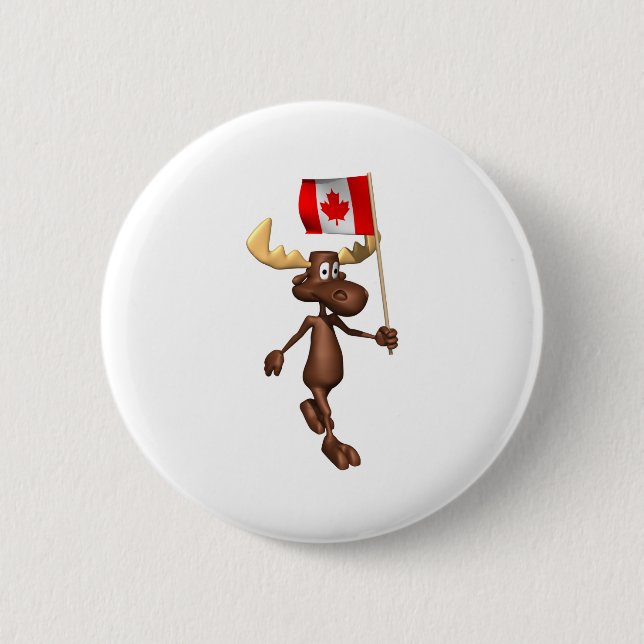 Moose Canada 2 Inch Round Button (Front)