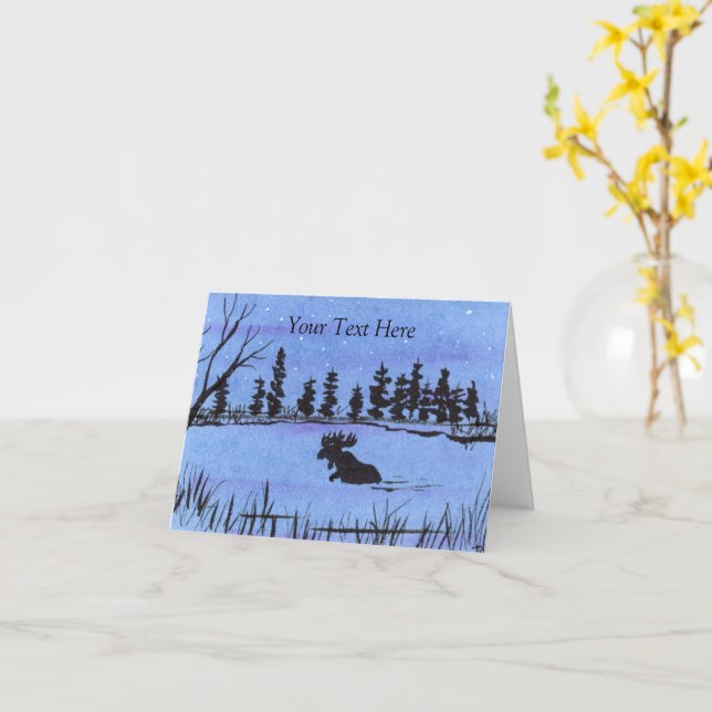 Moose Card (Yellow Flower)