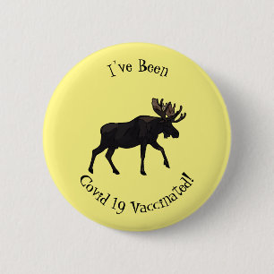 Moose cartoon illustration 2 inch round button