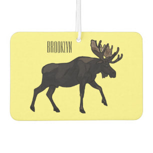 Moose cartoon illustration air freshener