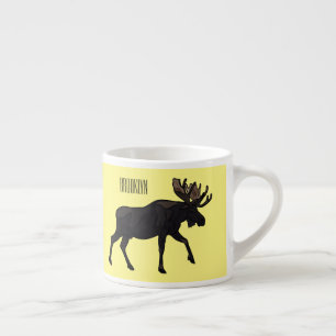 Moose cartoon illustration espresso cup