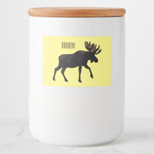 Moose cartoon illustration food label