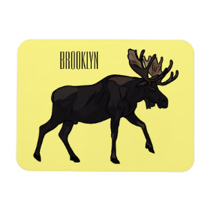 Moose cartoon illustration magnet