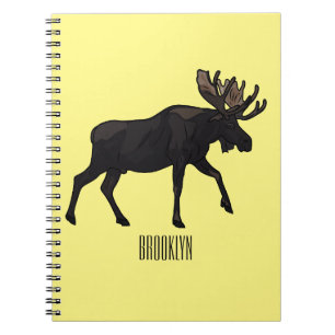 Moose cartoon illustration notebook