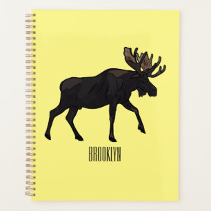 Moose cartoon illustration planner