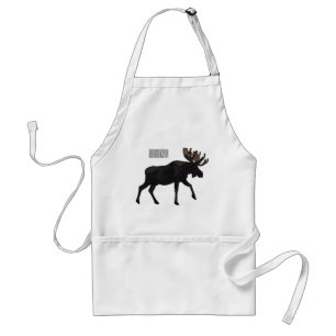 Moose cartoon illustration standard apron