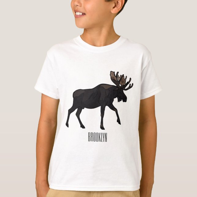 Moose cartoon illustration T-Shirt (Front)