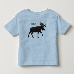 Moose cartoon illustration toddler t-shirt