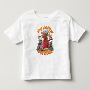 Moose Chef Backing by the Stove Toddler T-shirt