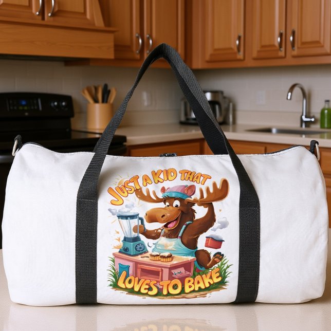 Moose Chef Cooking Up a Storm Duffle Bag (Creator Uploaded)