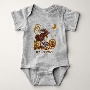 Moose Christmas Baby Bodysuit