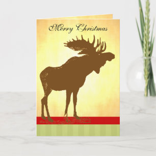 Moose Christmas Holiday Card