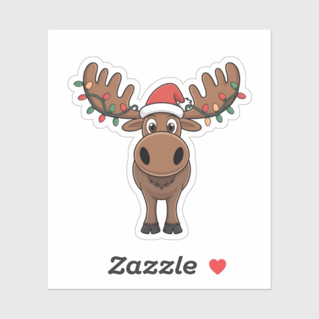 Moose Christmas Tree Lights Funny Xmas Moose Lover (Sheet)