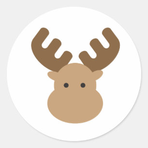 Moose Classic Round Sticker