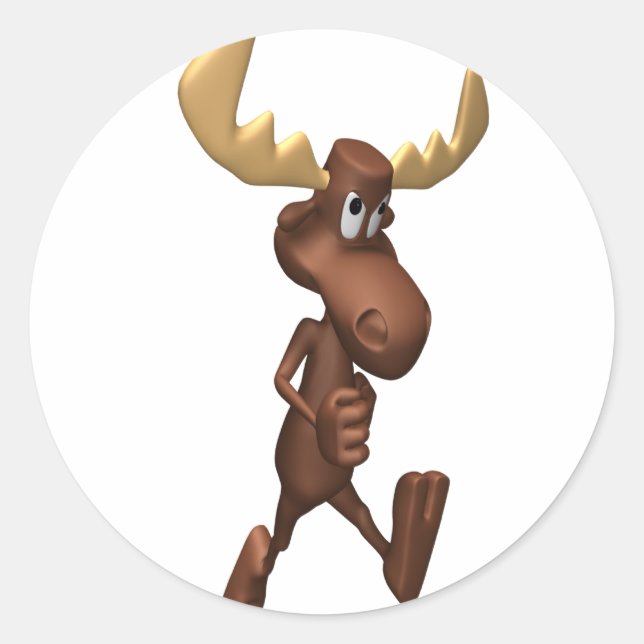moose classic round sticker (Front)