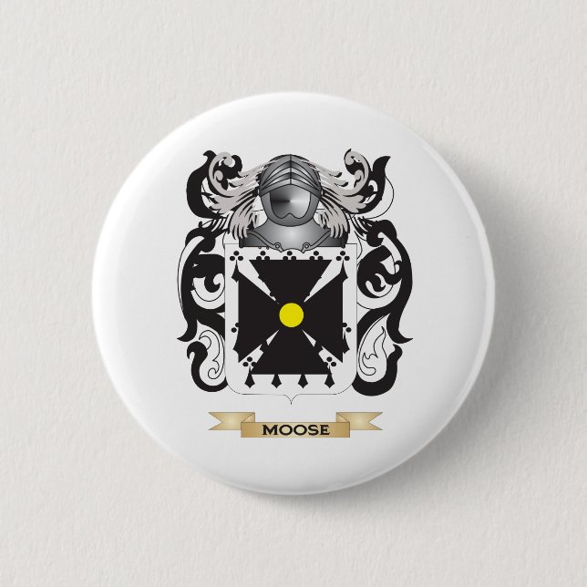 Moose Coat of Arms (Family Crest) 2 Inch Round Button (Front)
