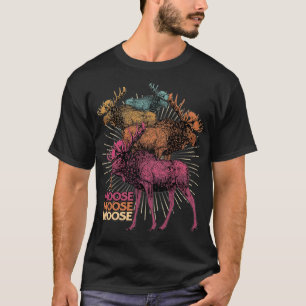 Moose Colourful Squad Team Family Deer Elk squad d T-Shirt