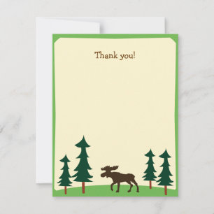 Moose Country Woodland Flat Thank you note Card