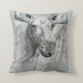 Moose cousin throw pillow