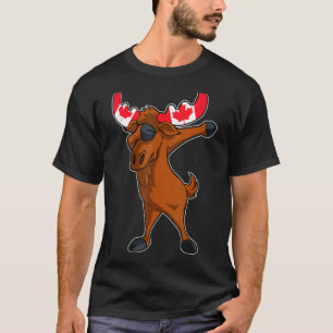 Moose Dab Dance Maple Leaf Canadian Flag Canada Da T-Shirt