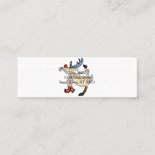 Moose dancing cartoon   choose background color mini business card