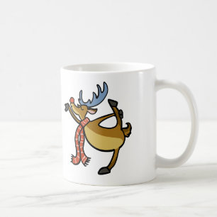 Moose dancing cartoon choose background colour coffee mug
