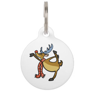 Moose dancing cartoon   choose background colour pet tag