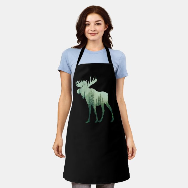 Moose Deer And Forest Nature Apron (Worn)