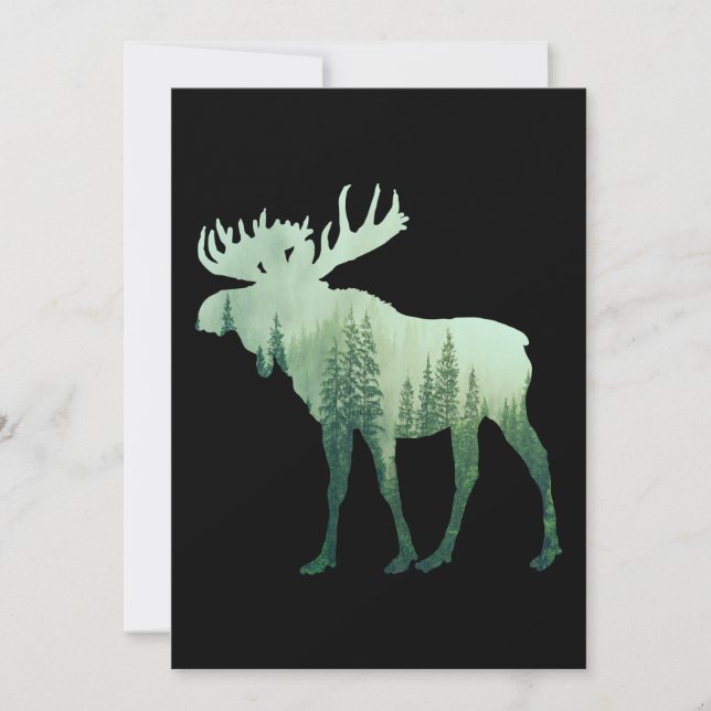 Moose Deer And Forest Nature Invitation (Front)