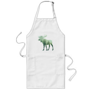 Moose Deer And Forest Nature Long Apron