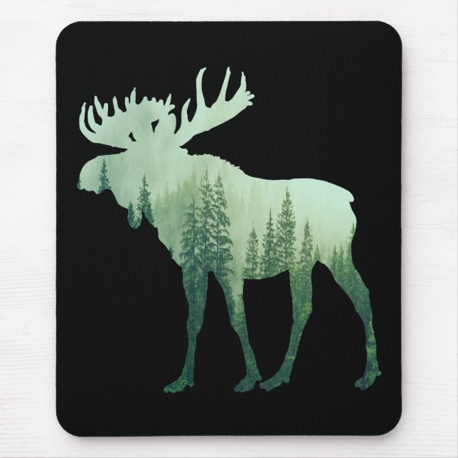 Moose Deer And Forest Nature Mouse Pad (Front)