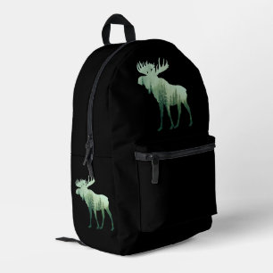 Moose Deer And Forest Nature Printed Backpack