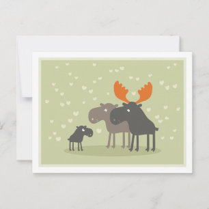 Moose Deer Family Words of Advice Mommy Postcard