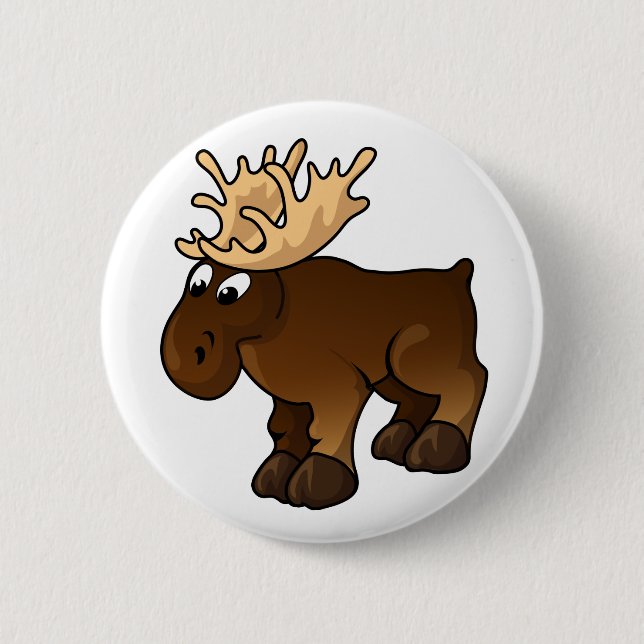 Moose Design 2 Inch Round Button (Front)