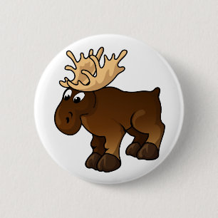 Moose Design 2 Inch Round Button