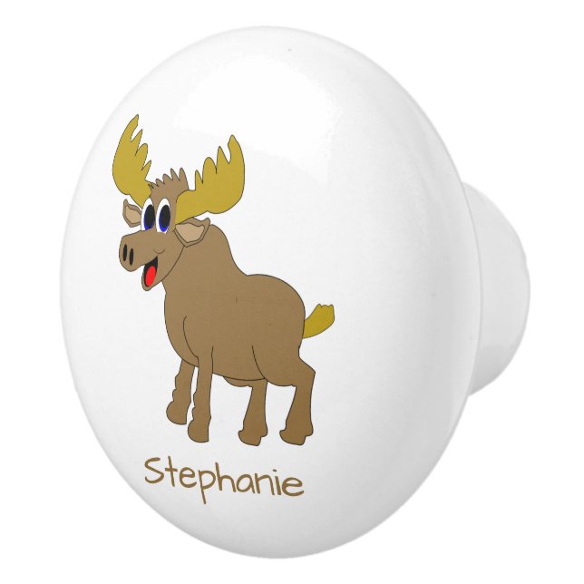 Moose Design Personalised Ceramic Knob (Right)