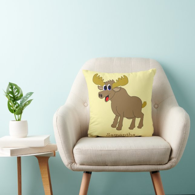 Moose Design Personalised Throw Pillow (Chair)