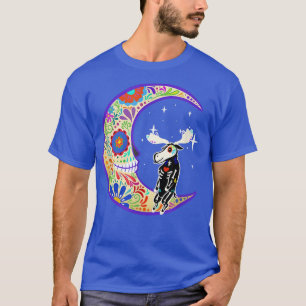 Moose Dia of Los Muertos Skeleton Sugar Skull T-Sh T-Shirt