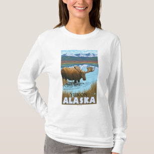 Moose Drinking at Lake - Yukon, Alaska T-Shirt
