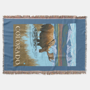 Moose DrinkingColorado Throw Blanket