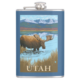 Moose DrinkingUtah Hip Flask