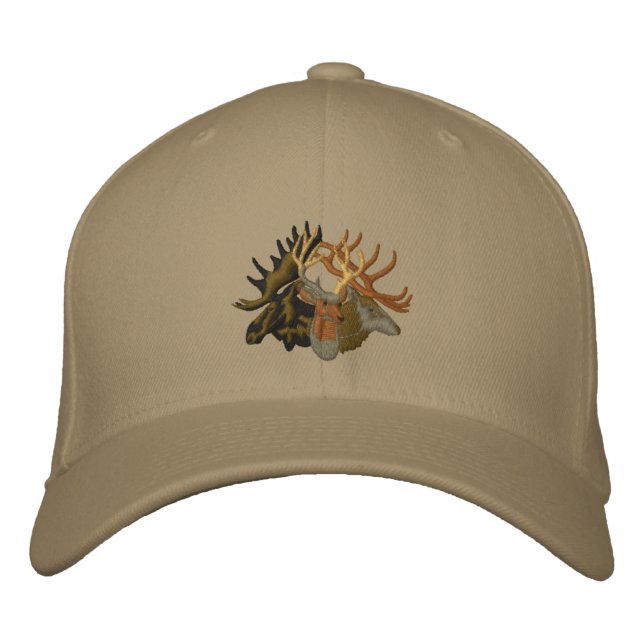 Moose, Elk, Deer Embroidered Hat (Front)