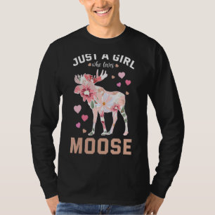 Moose  Elk Deer  Flower Floral Animal  Fan T-Shirt